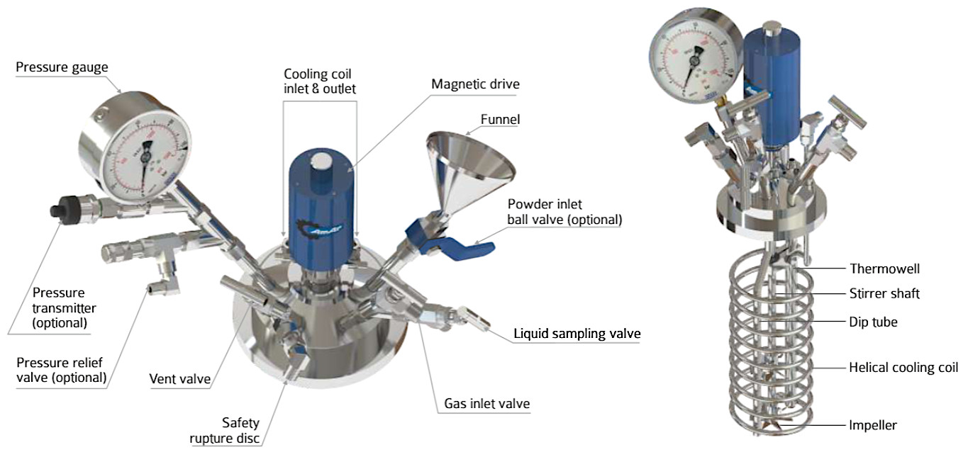 Reaktor ciśnieniowy metalowy Amar