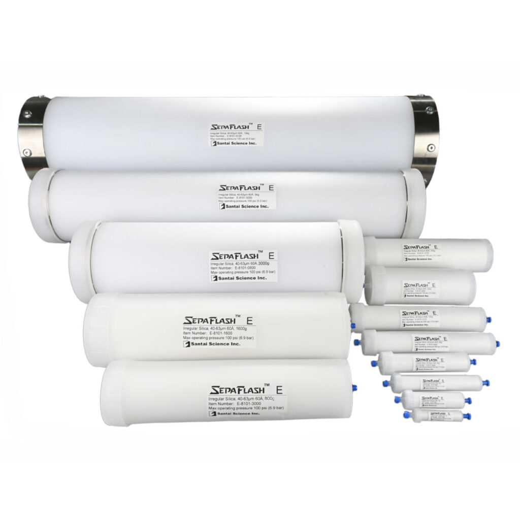 Santai Scientific, kolumny do chromatografii Flash, seria E, economy, ekonomiczna, nieregularna krzemionka